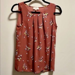LOFT outlet brick red/orange floral top